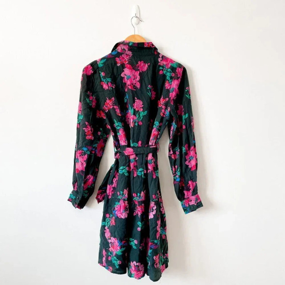 Yas Scura Floral Mini Tiered Hem Shirtdress Sz S - Picture 6 of 8